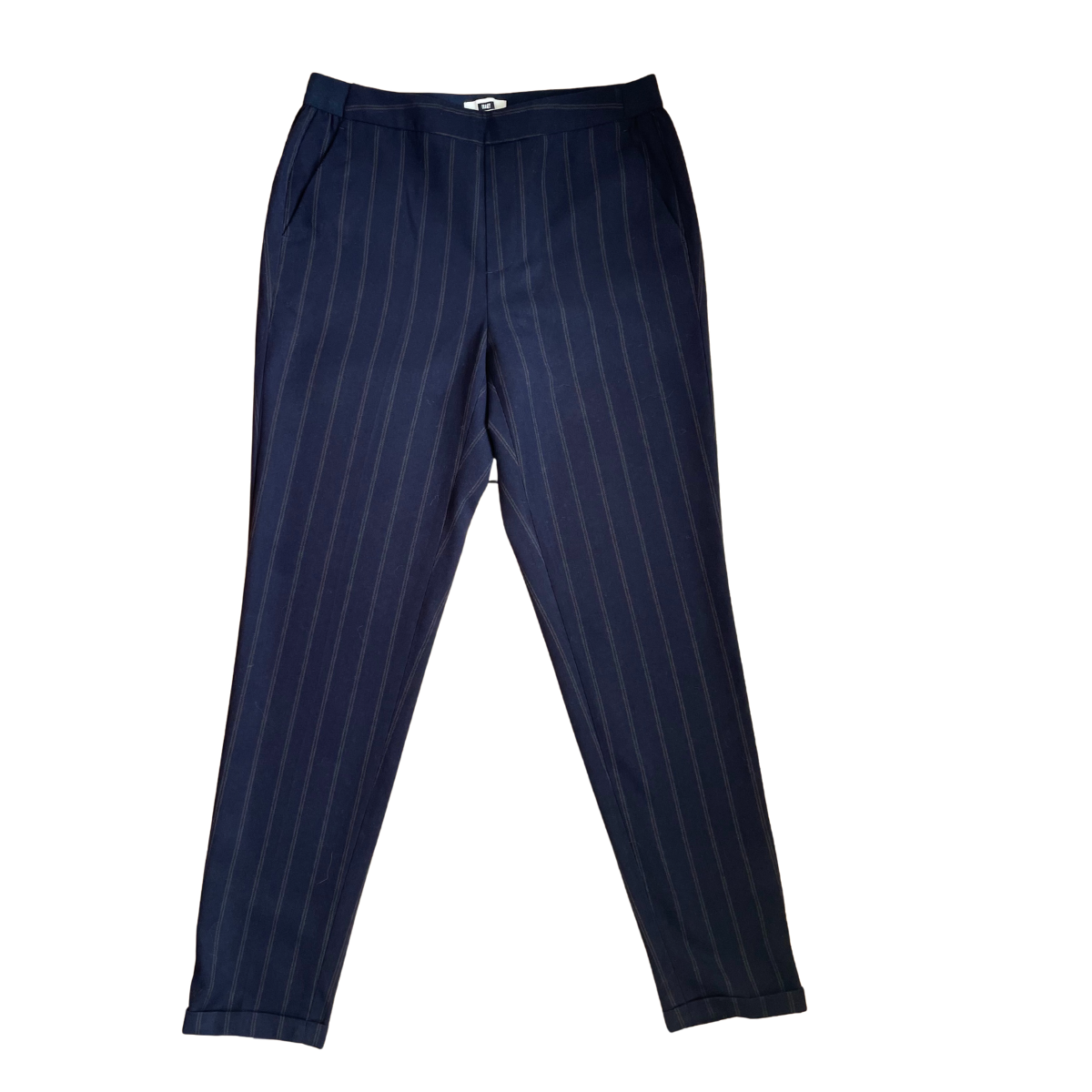 Blauwe broek met strepen