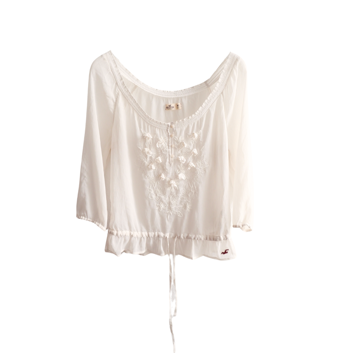 Gebroken witte blouse met bloemen