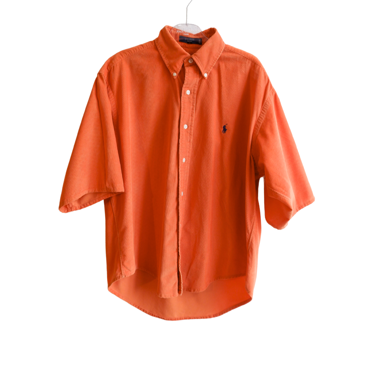 Ribfluwelen lichtoranje hemd Ralph Lauren