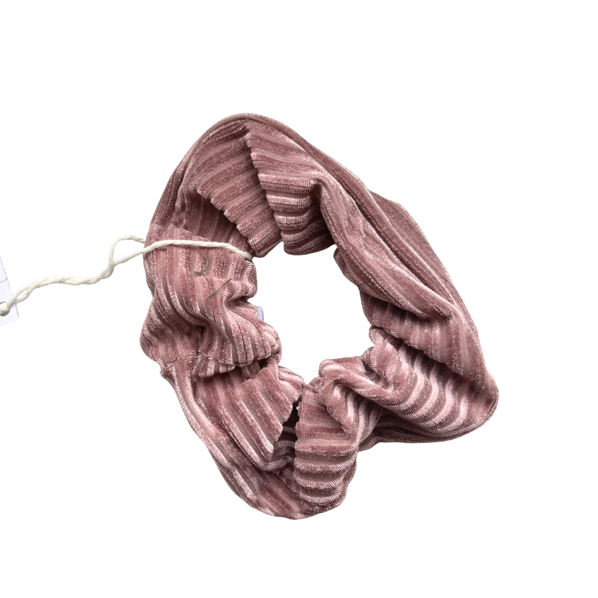 Scrunchie vuilroze geribbeld