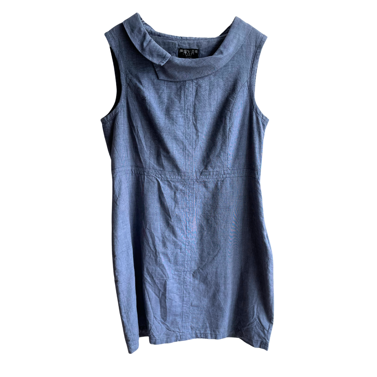 Donkerblauwe jurk met kraag