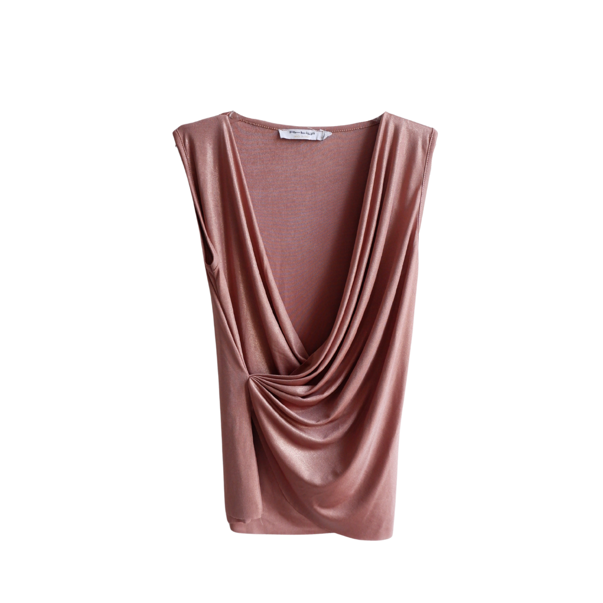 Zalmroze glitter top