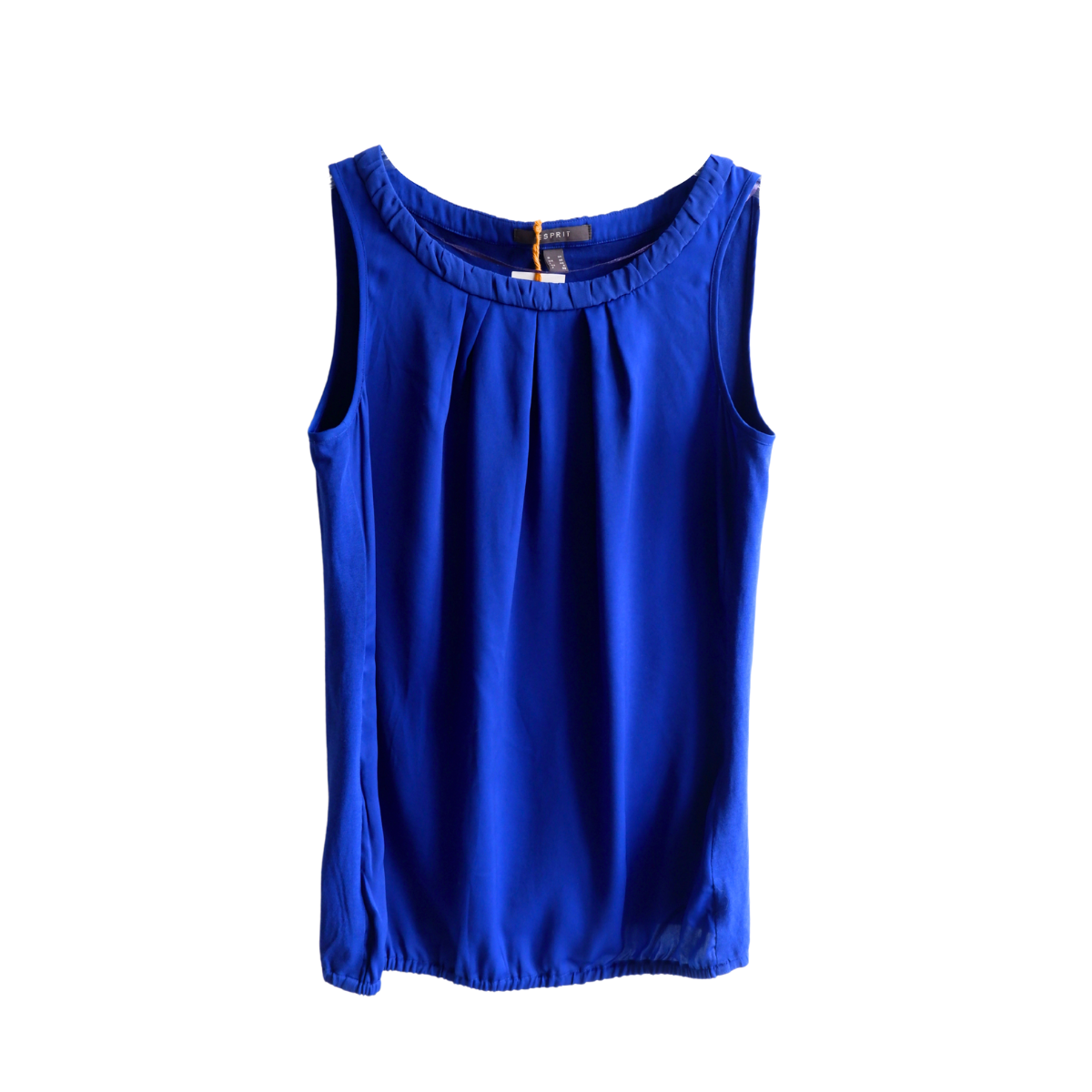 Blauwe top zonder mouwen