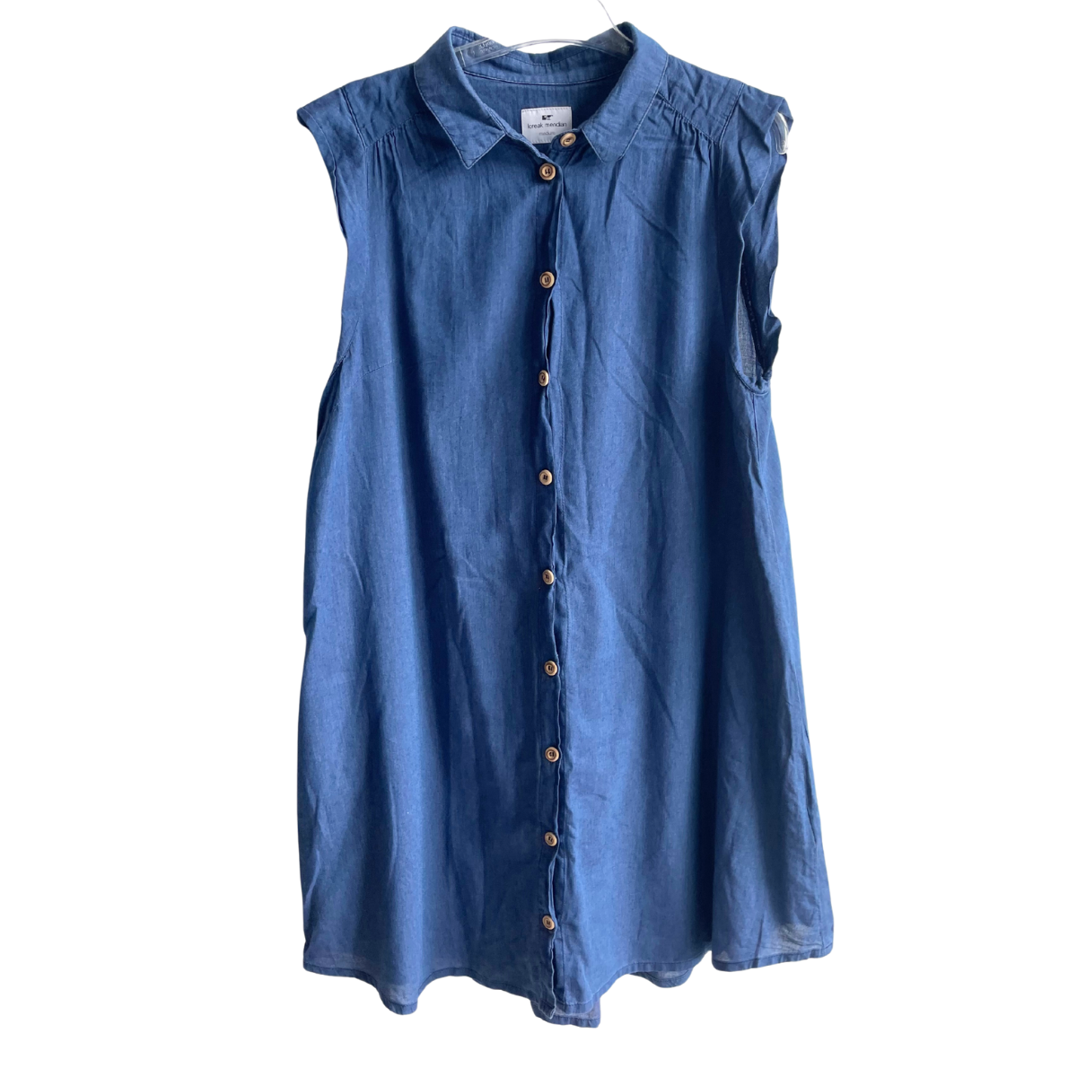 Blauw luchtig katoenen kleed