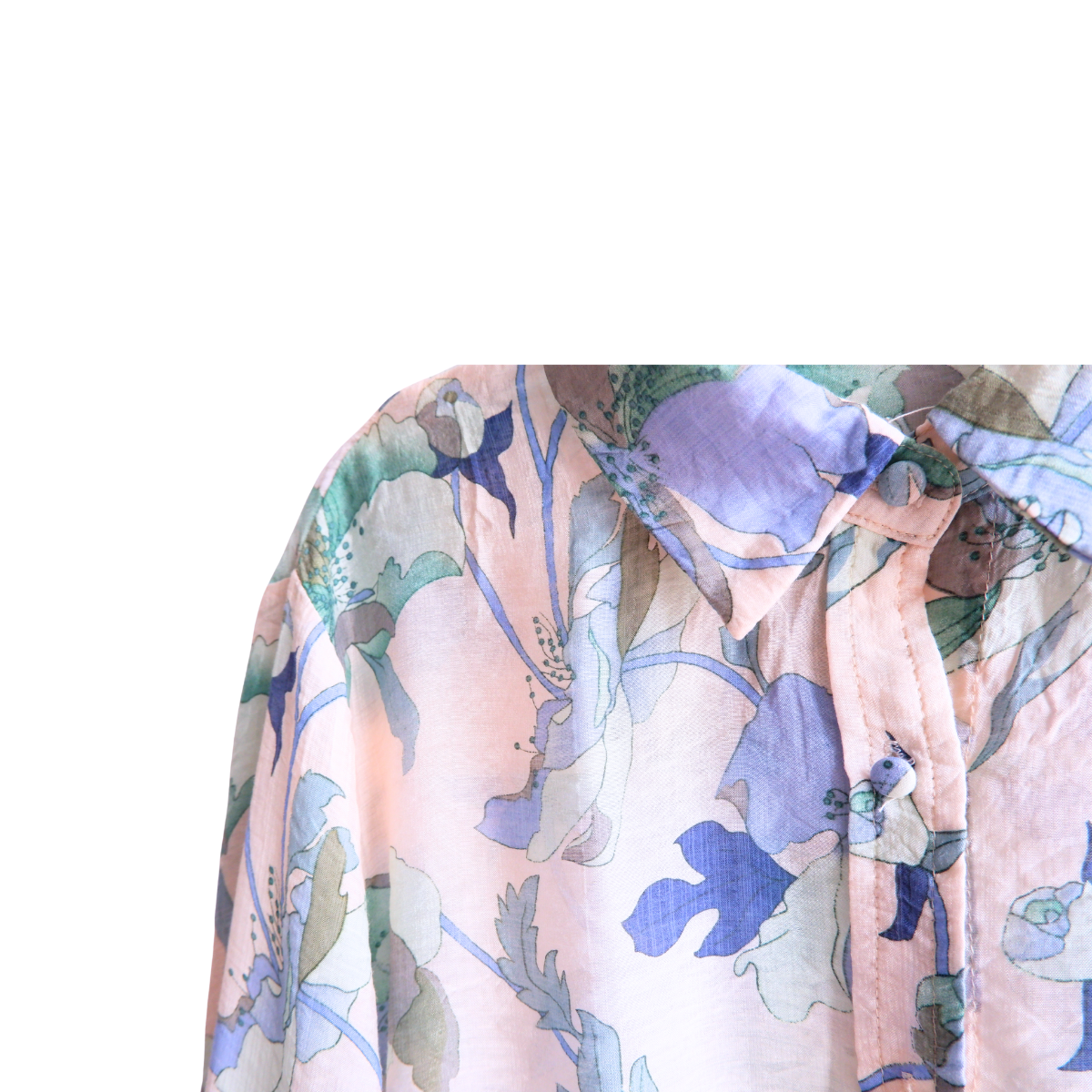 Wit blauw bebloemde blouse