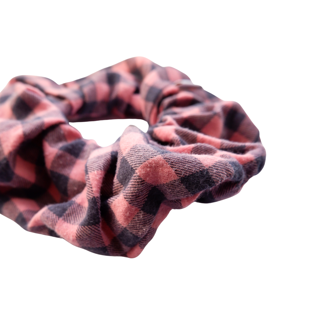Scrunchie roze geruit