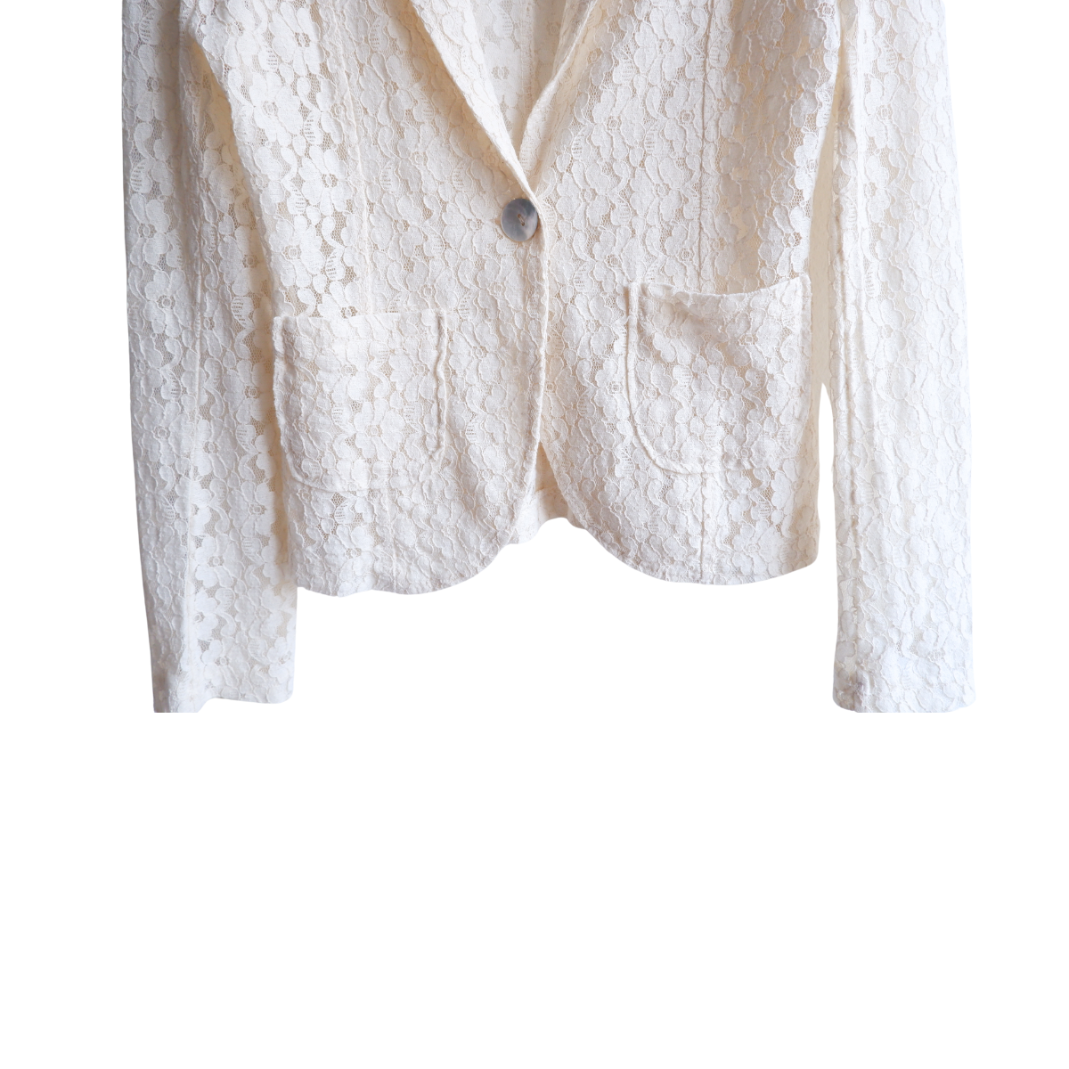 Gebroken witte blazer bloemen