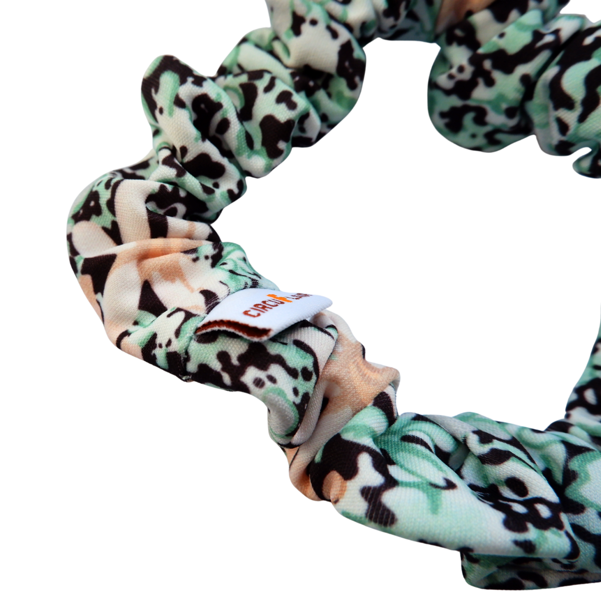 Scrunchie turquoise bloemen