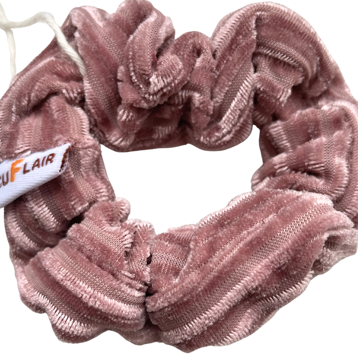 scrunchie vuilroze geribbeld