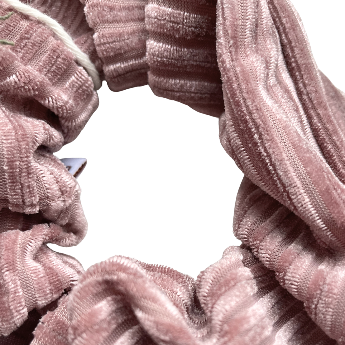 Scrunchie vuilroze geribbeld