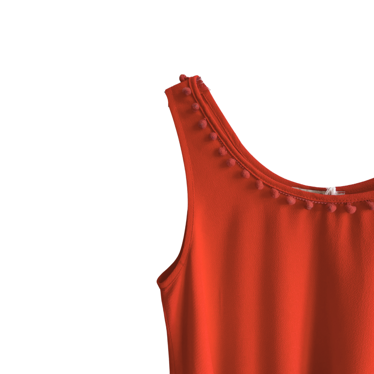 Rode top met pomponnetjes