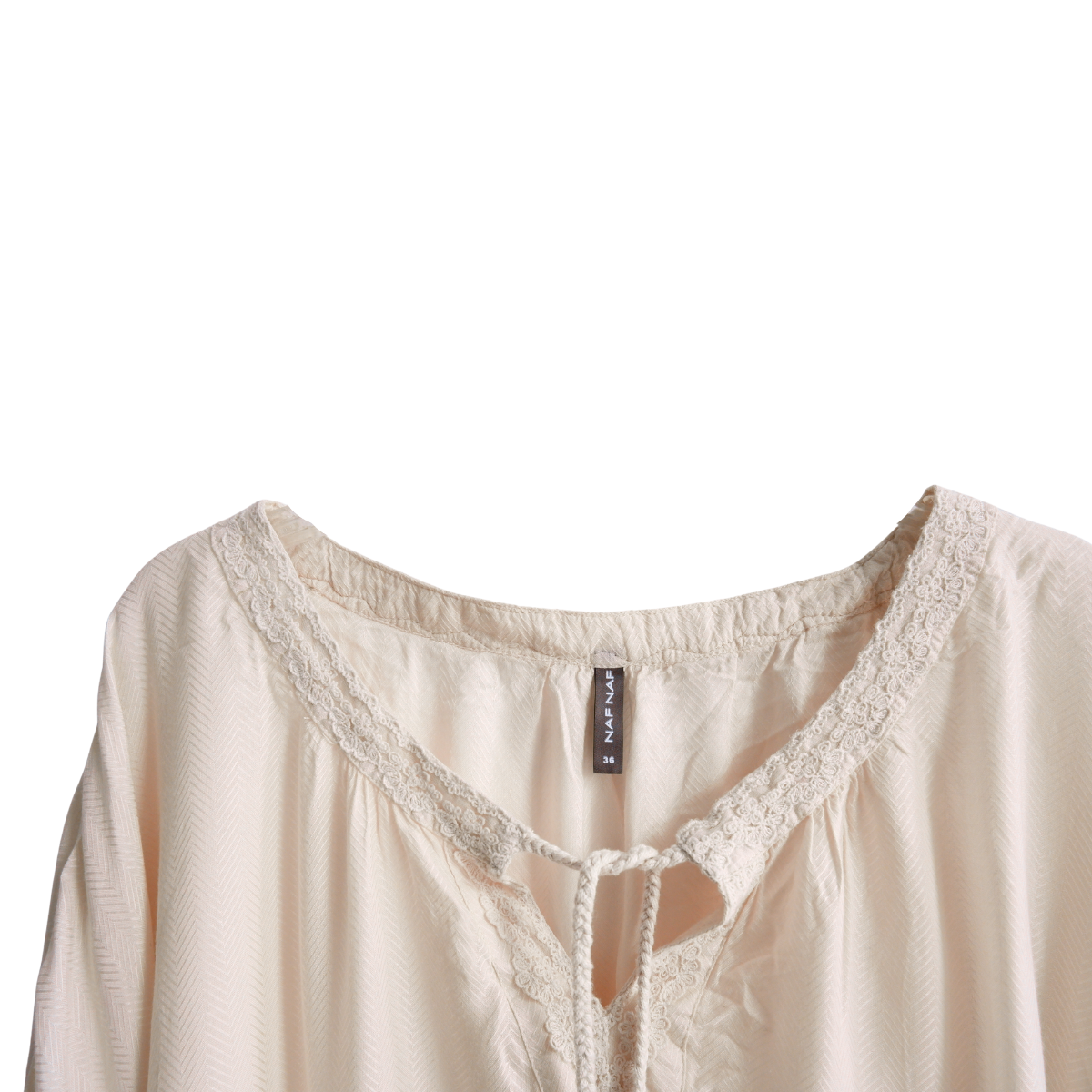 Gebroken witte wijde blouse