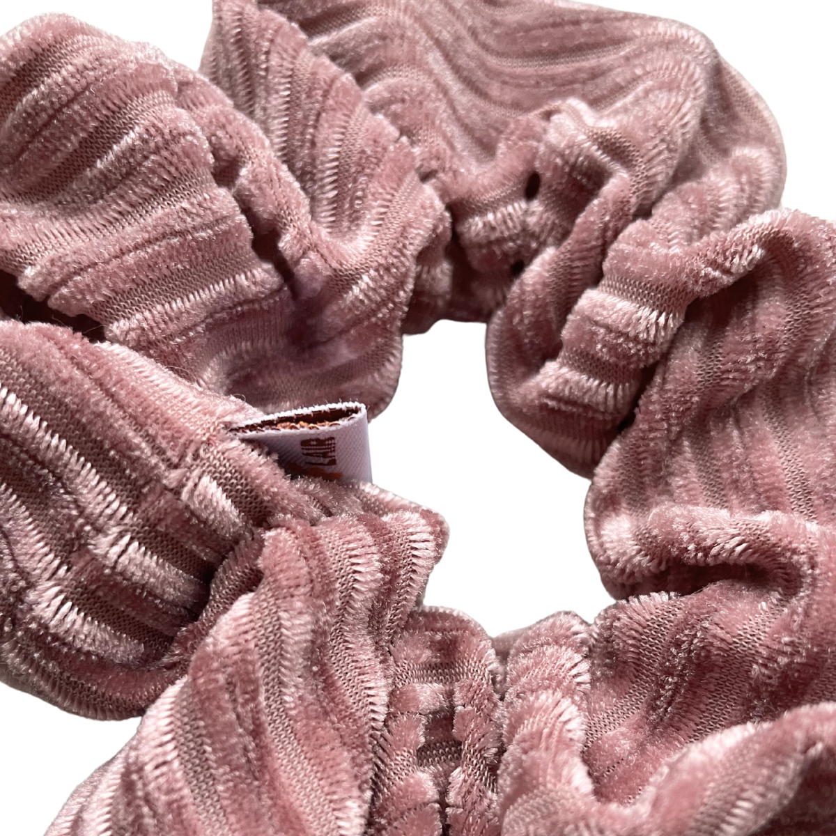 Scrunchie vuilroze geribbed