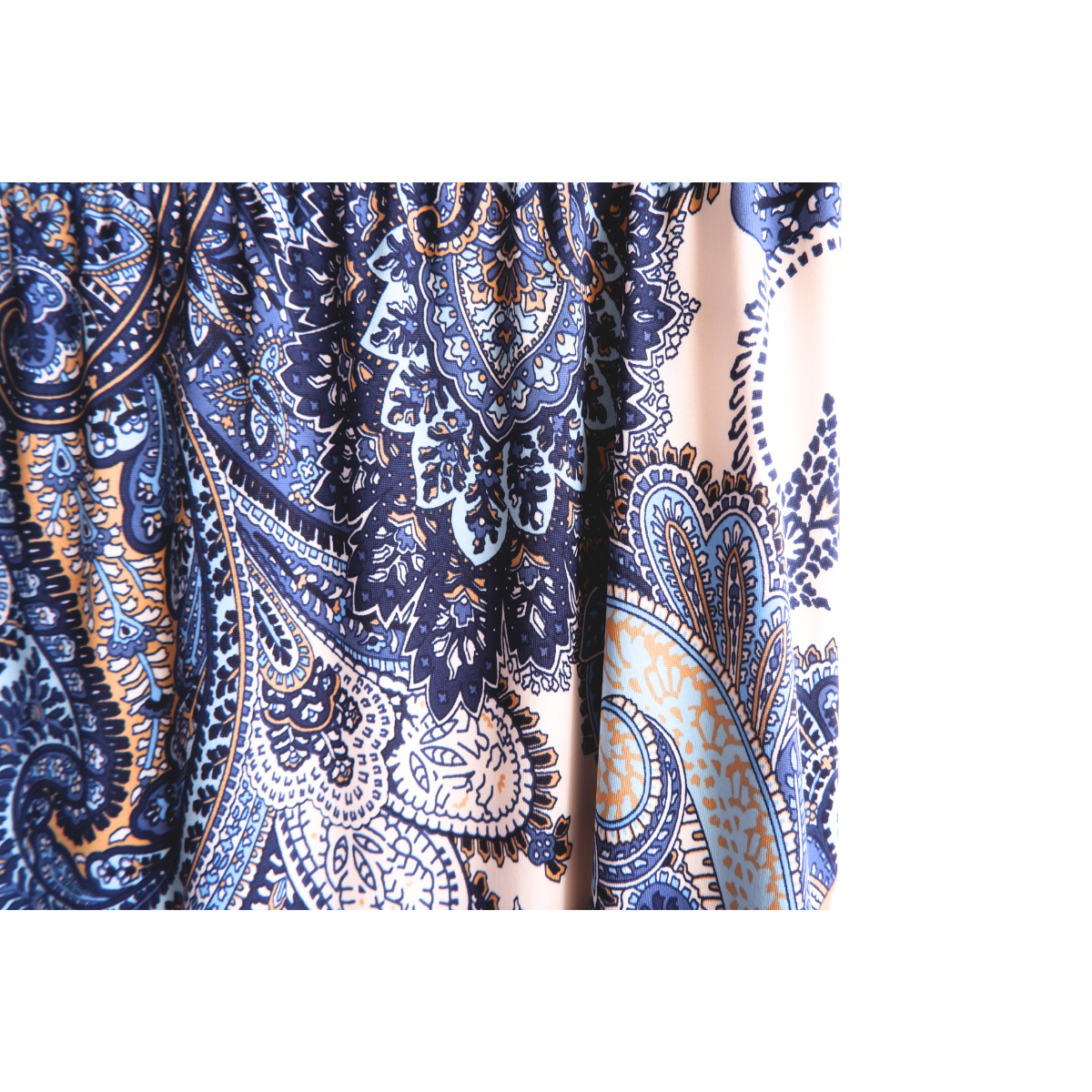 Blauwe lange losse rok