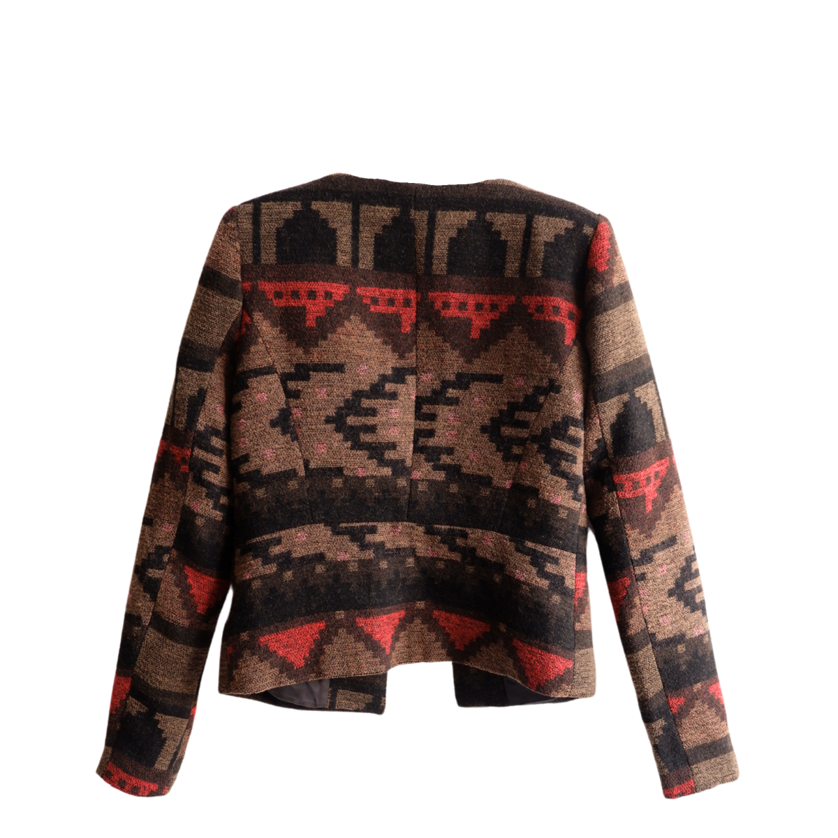 Bruine korte jas met hippie print
