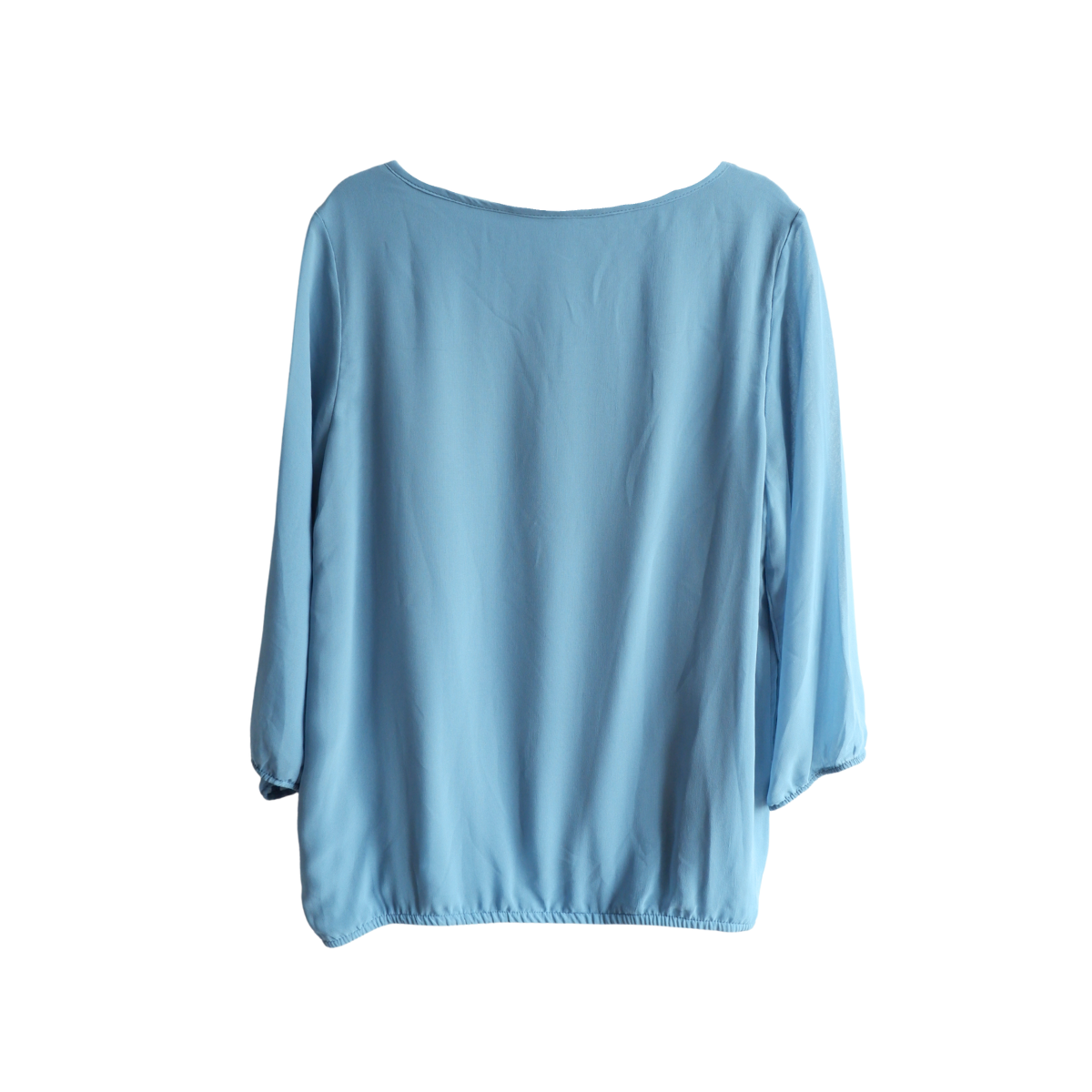 Blauwe blouse met diamantjes
