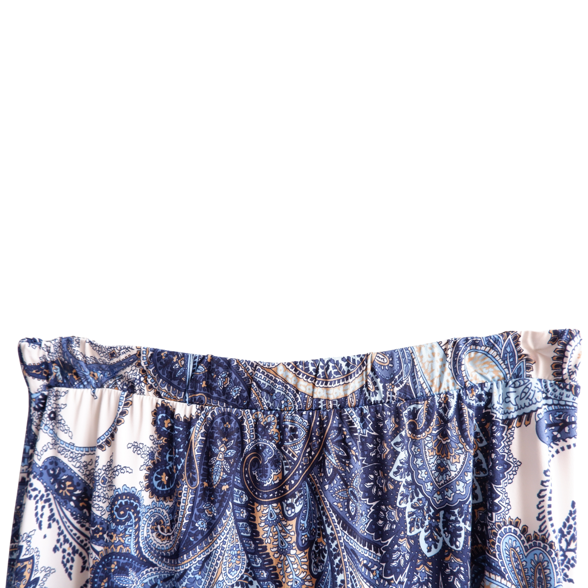 Blauwe lange losse rok