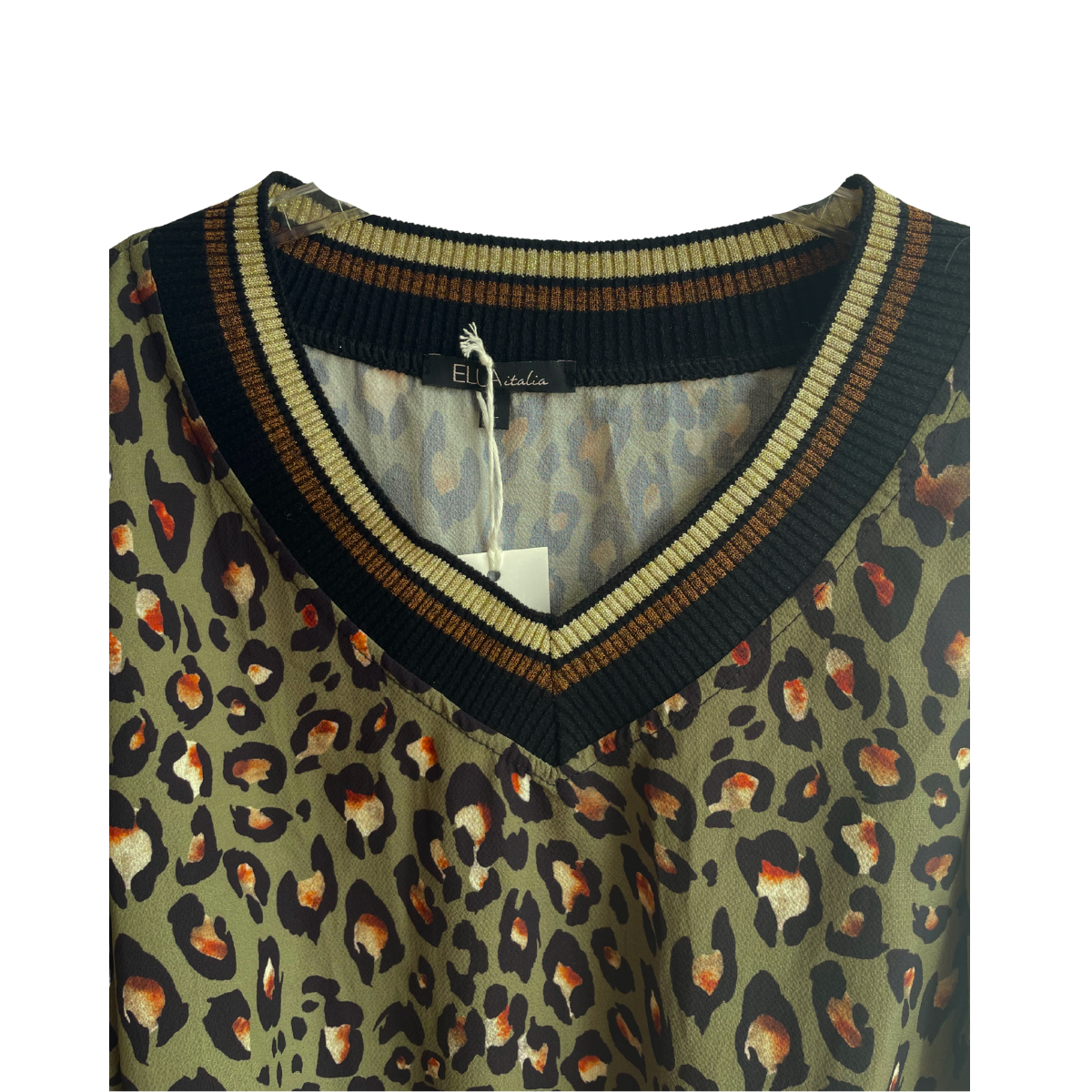Groene luipaard blouse