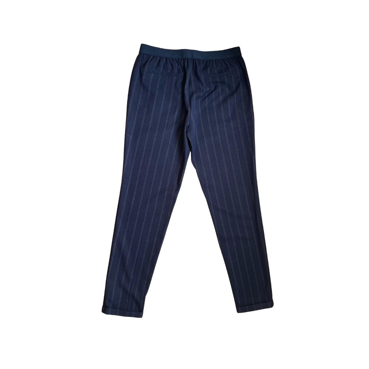 Blauwe broek met strepen