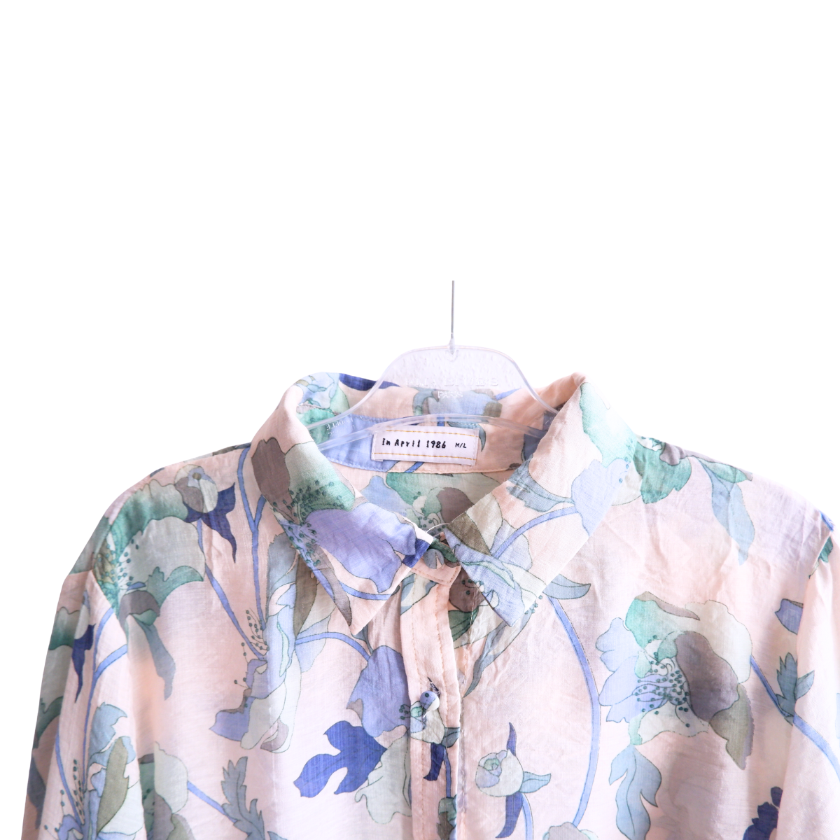 Wit blauw bebloemde blouse