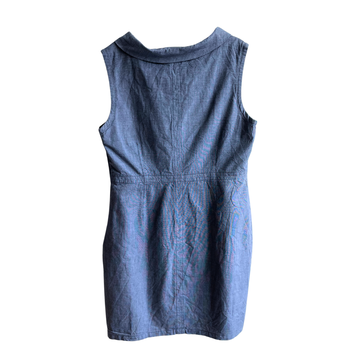 Donkerblauwe jurk met kraag