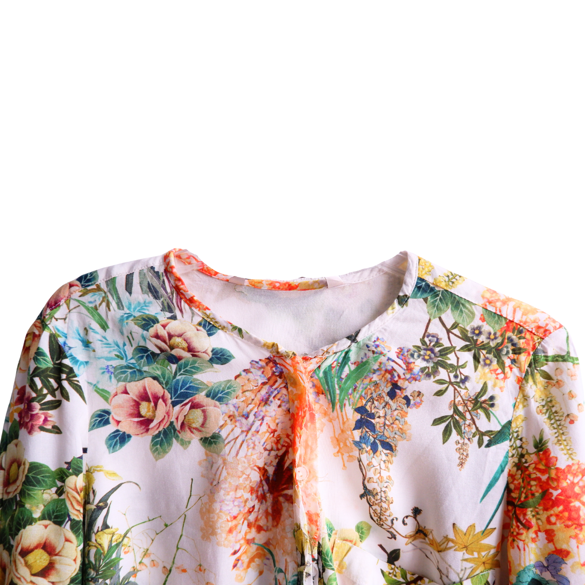 Witte blouse met natuurmotief