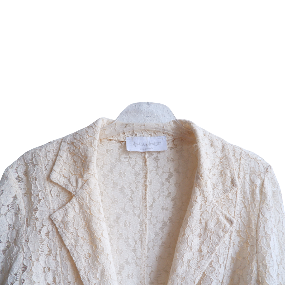 Gebroken witte blazer bloemen