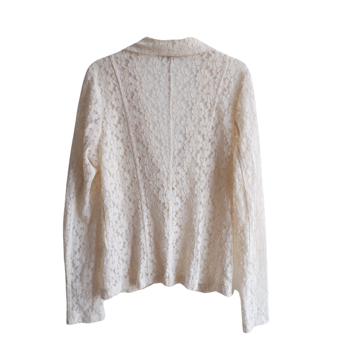 Gebroken witte blazer bloemen