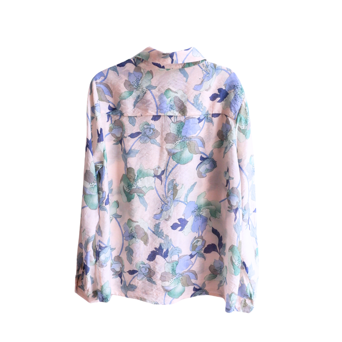 Wit blauw bebloemde blouse