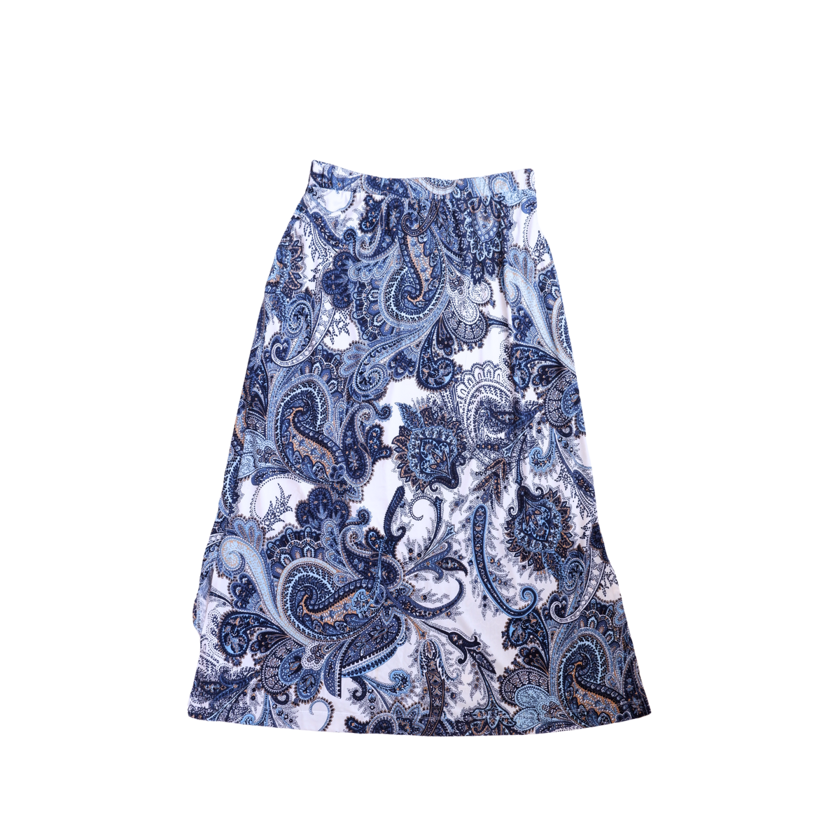 Blauwe lange losse rok