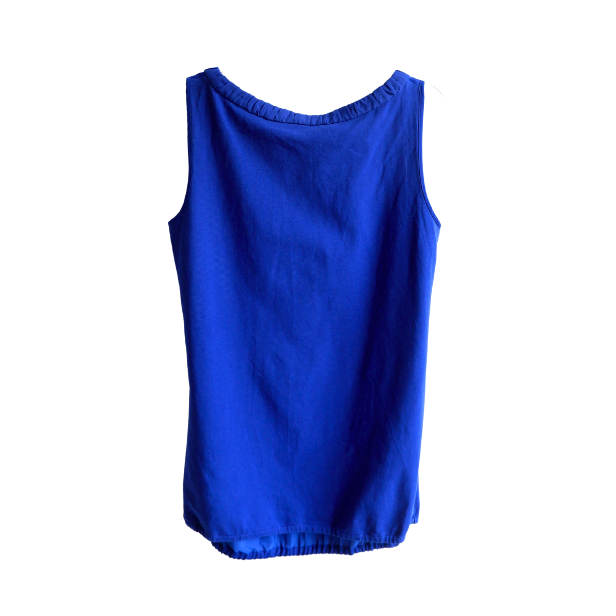 Blauwe top zonder mouwen