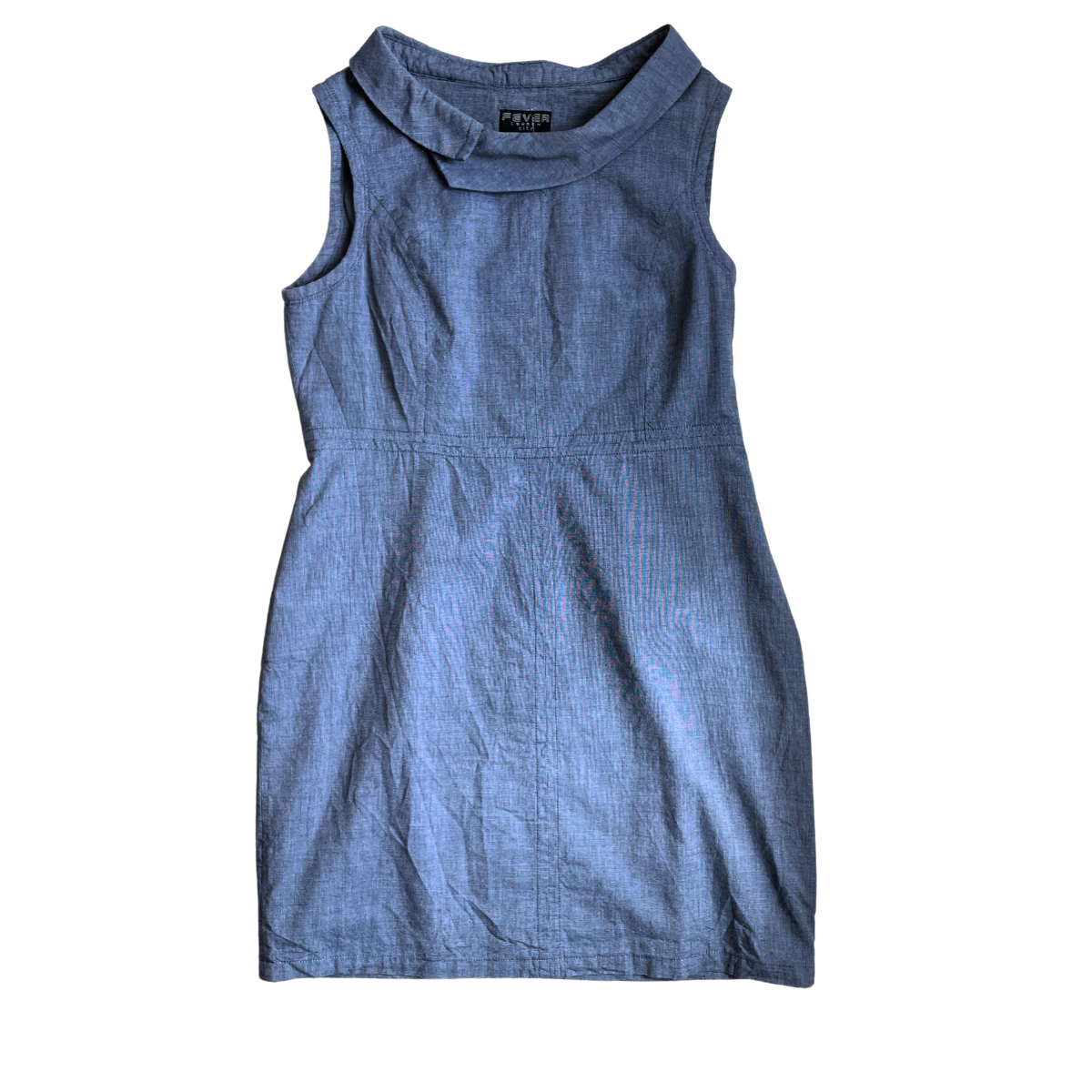 Donkerblauwe jurk met kraag
