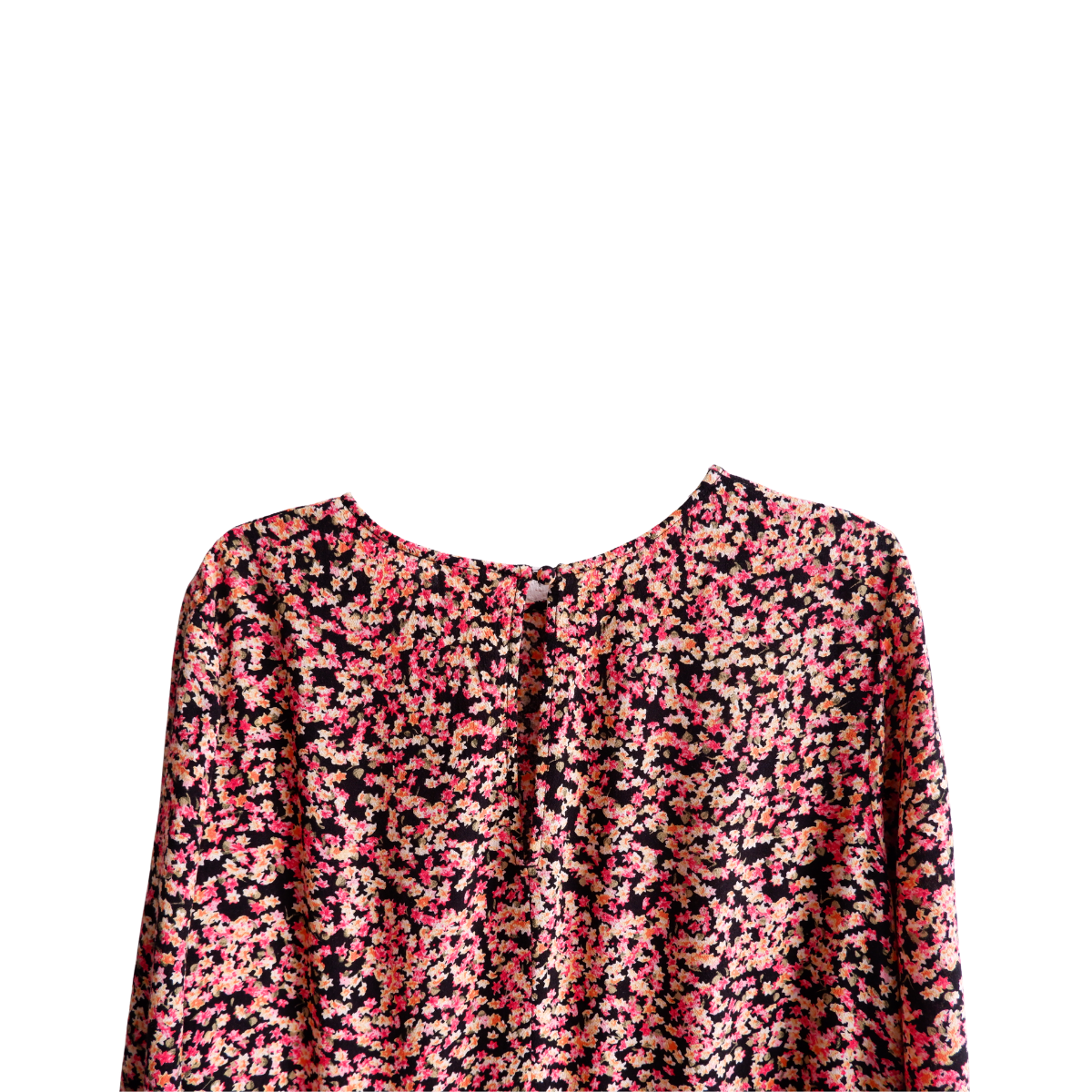 Zwart-roze lang bloemenkleed