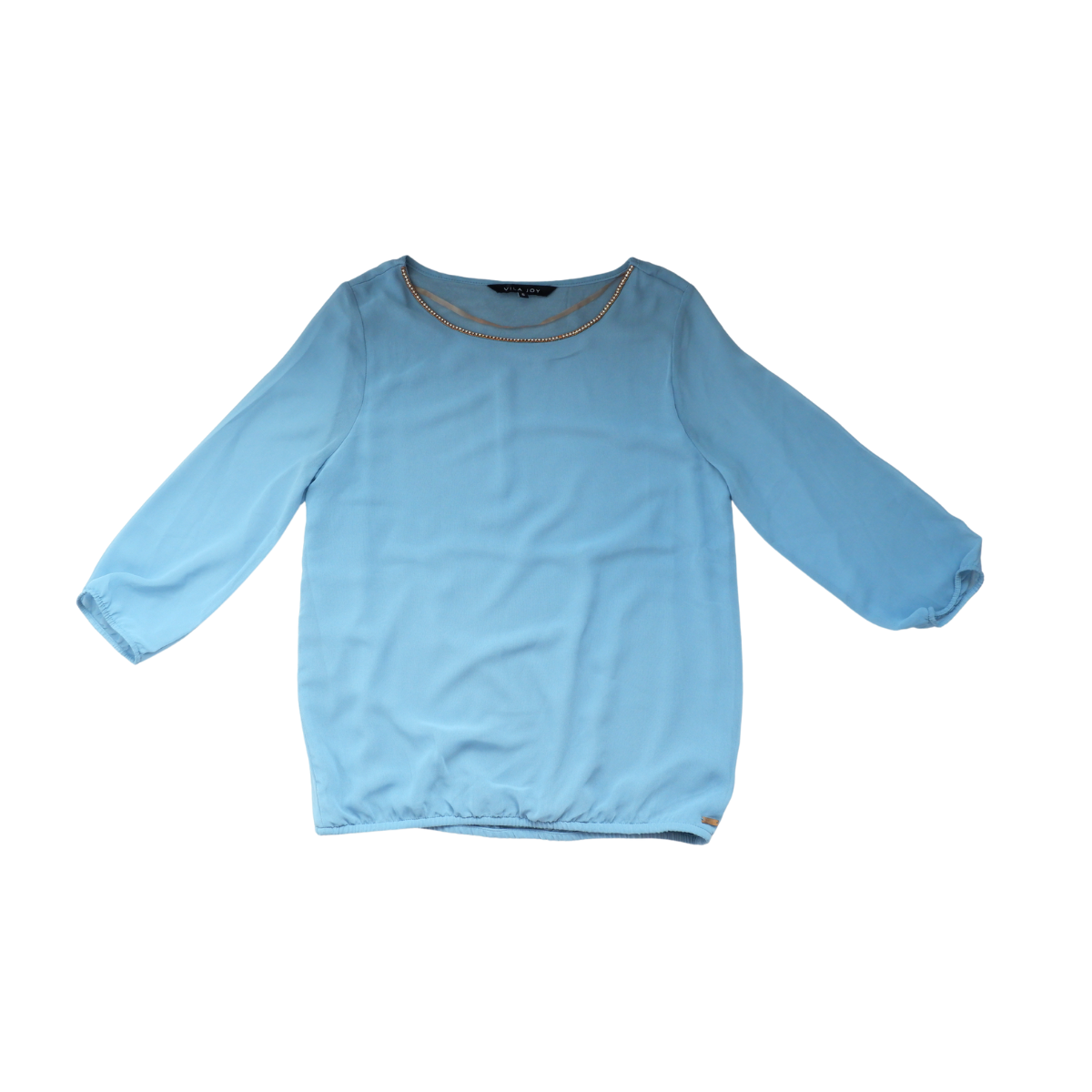 Blauwe blouse met diamantjes