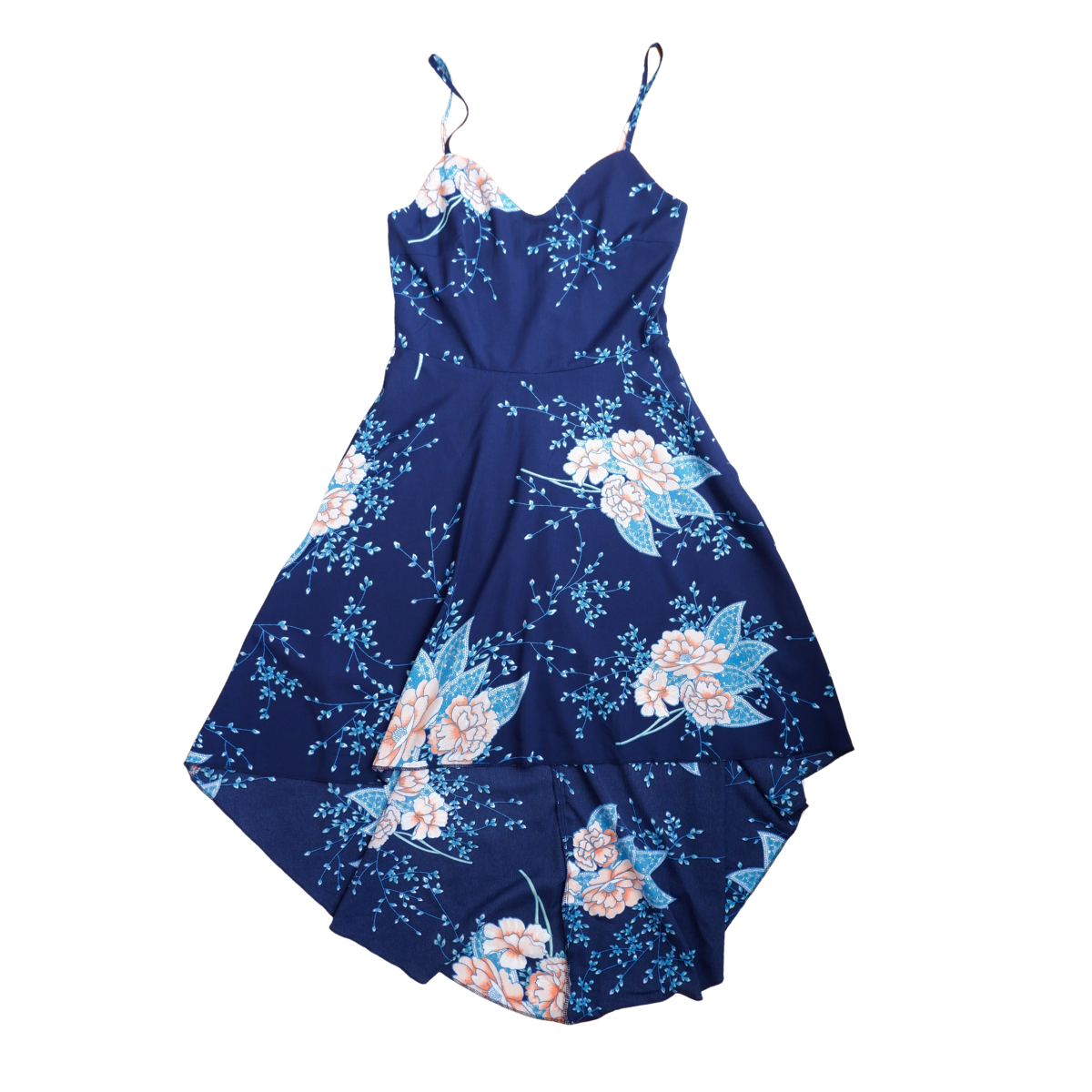 Blauwe zomerjurk bloemen NIEUWSTAAT