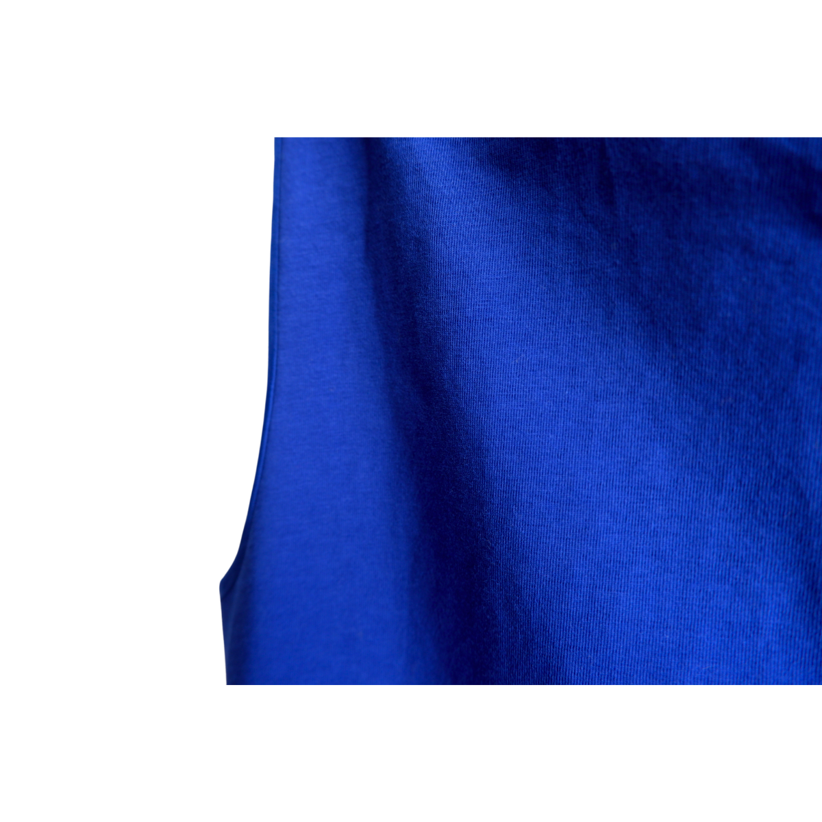 Blauwe top zonder mouwen