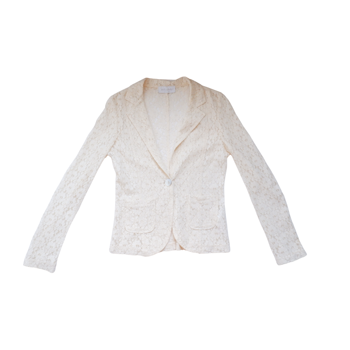 Gebroken witte blazer bloemen