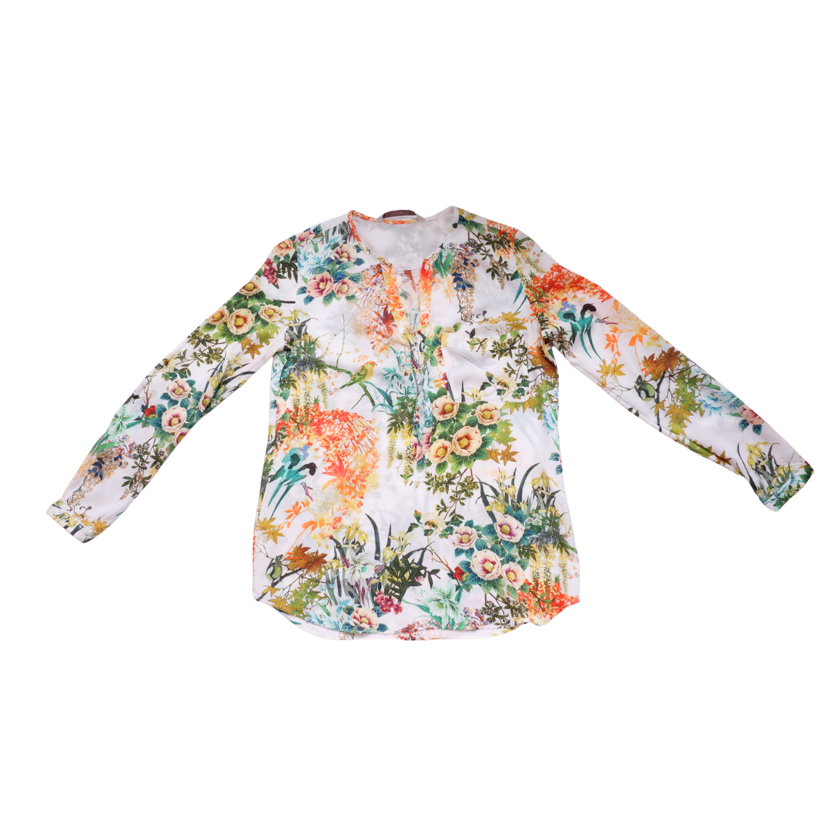 Witte blouse met natuurmotief