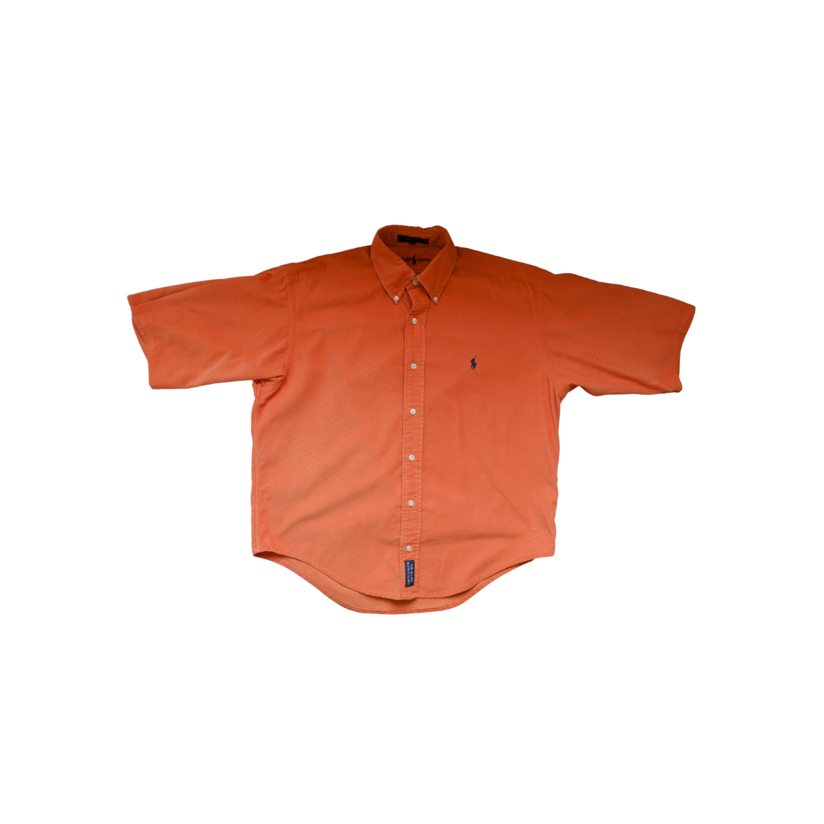 Ribfluwelen lichtoranje hemd Ralph Lauren