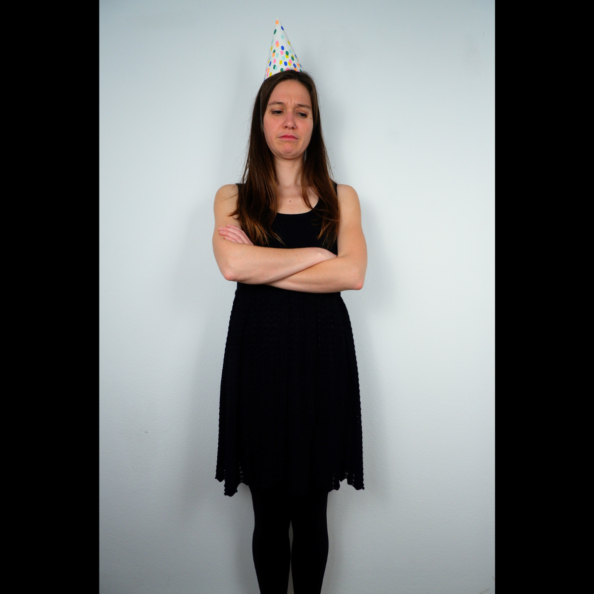 Zwarte gebreide jurk