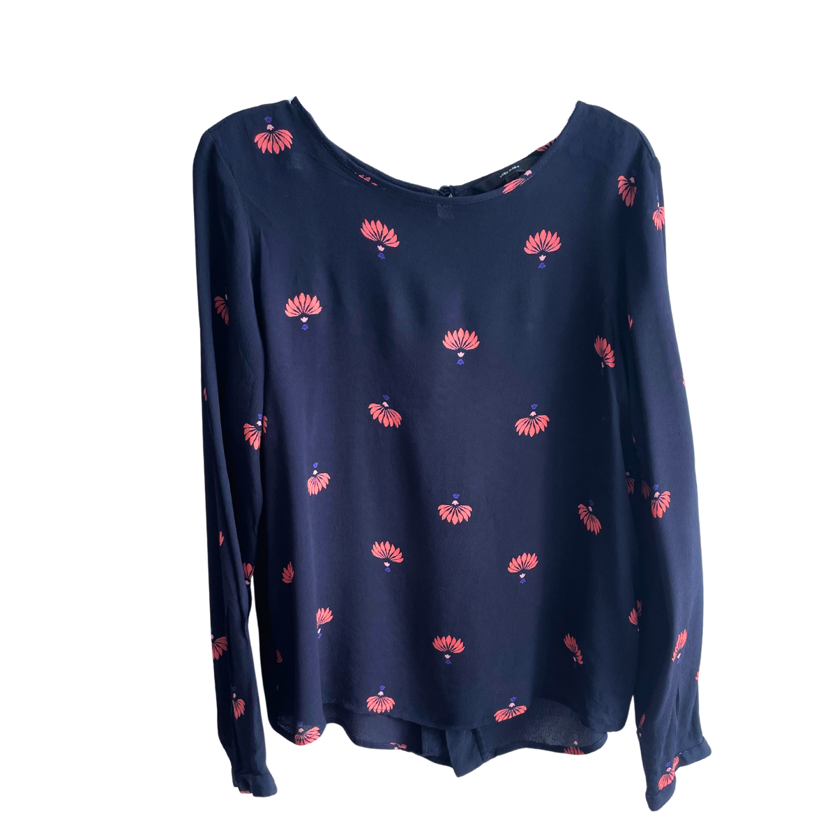 Blauwe blouse met bloemen