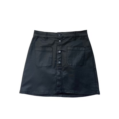 Zwarte 'leren' rok