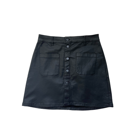 Zwarte 'leren' rok