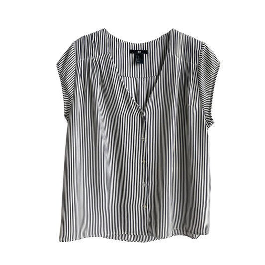 Donkerblauw gestreepte blouse