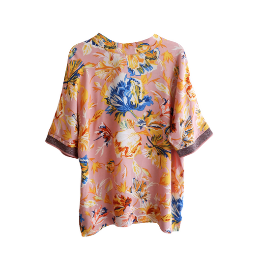 Roze blouse met bloemen