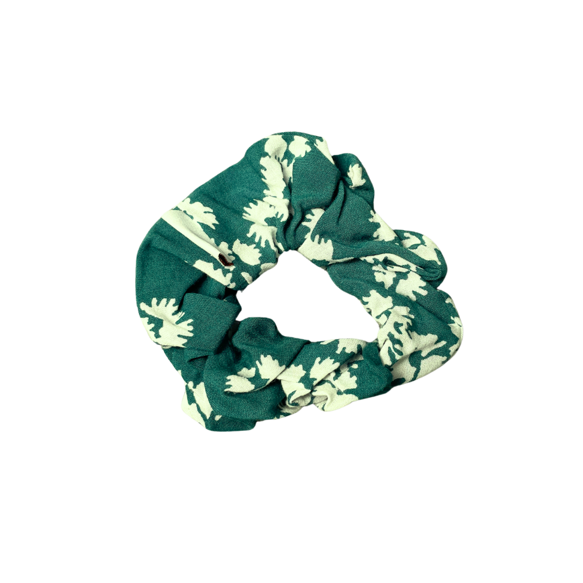 Scrunchie groen bloemen