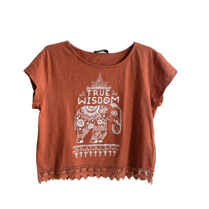 Oranje shirt met olifantenwijsheid