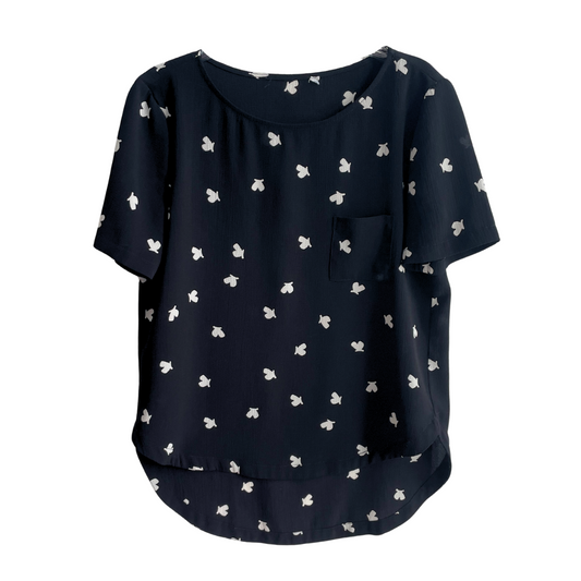 Zwarte blouse met patroontje