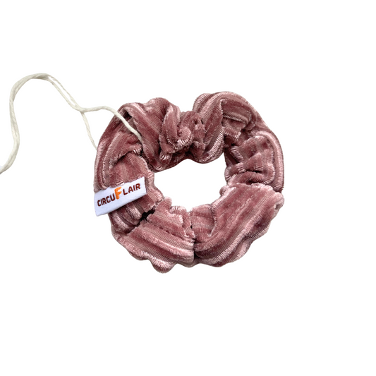 scrunchie vuilroze geribbeld