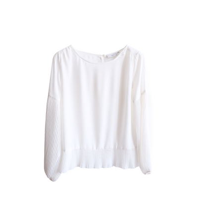 Witte blouse met plooien
